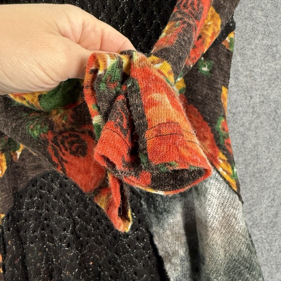 This & That Sweater Sz Large Artsy Boho Floral Crochet Colorblock Pullover Tunic - Picture 5 of 13